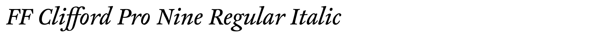 FF Clifford Pro Nine Regular Italic image